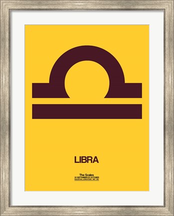 Framed Libra Zodiac Sign Brown Print