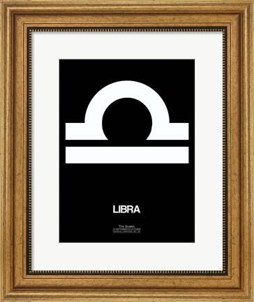 Framed Libra Zodiac Sign White Print
