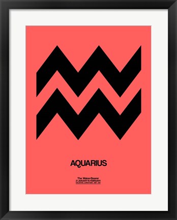 Framed Aquarius Zodiac Sign Black Print