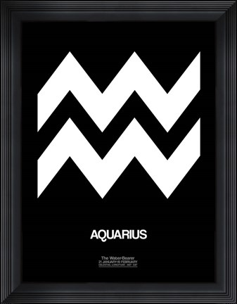 Framed Aquarius Zodiac Sign White Print