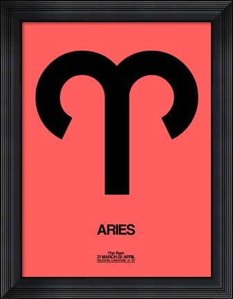 Framed Aries Zodiac Sign Black Print