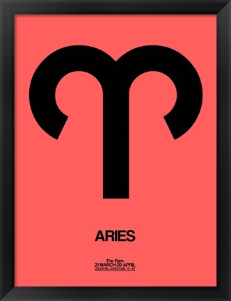 Framed Aries Zodiac Sign Black Print