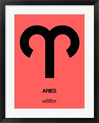 Framed Aries Zodiac Sign Black Print