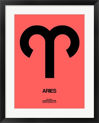 Framed Aries Zodiac Sign Black Print