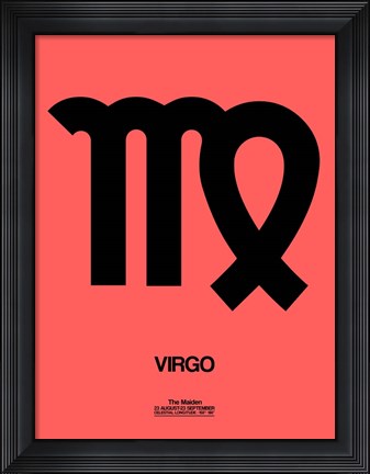 Framed Virgo Zodiac Sign Black Print