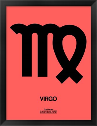 Framed Virgo Zodiac Sign Black Print