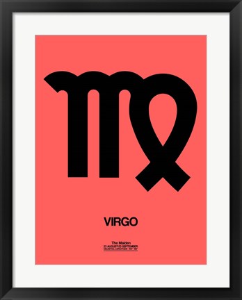 Framed Virgo Zodiac Sign Black Print