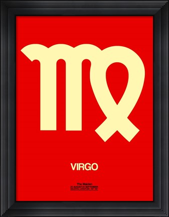 Framed Virgo Zodiac Sign Yellow Print