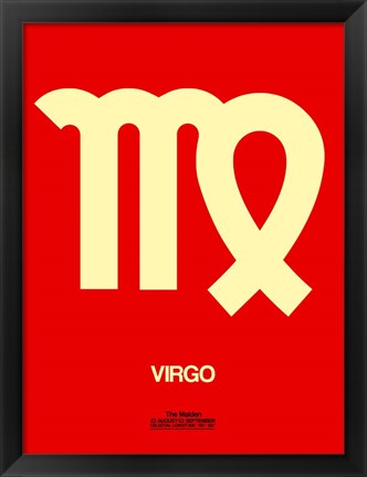 Framed Virgo Zodiac Sign Yellow Print