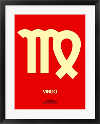 Framed Virgo Zodiac Sign Yellow Print