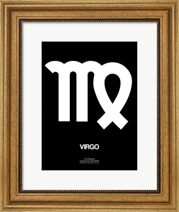 Framed Virgo Zodiac Sign White Print