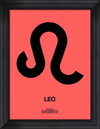 Framed Leo Zodiac Sign Black Print