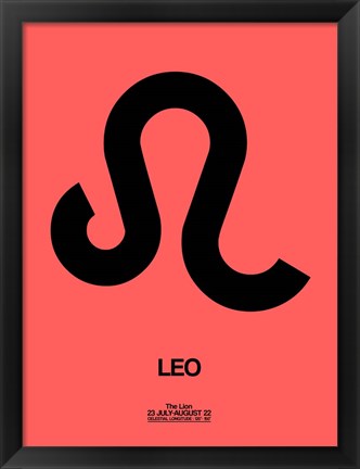 Framed Leo Zodiac Sign Black Print