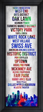 Framed Streets of Dallas 1 Print