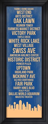 Framed Streets of Dallas 3 Print