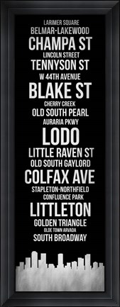 Framed Streets of Denver 2 Print
