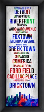 Framed Streets of Detroit 1 Print