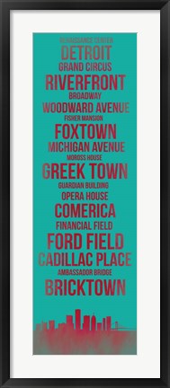 Framed Streets of Detroit 3 Print