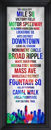 Framed Streets of Indianapolis 1 Print