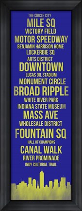 Framed Streets of Indianapolis 3 Print