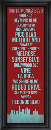 Framed Streets of Los Angeles 4 Print