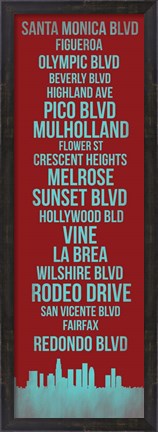 Framed Streets of Los Angeles 4 Print