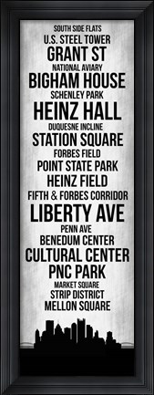 Framed Streets of Pittsburgh 2 Print