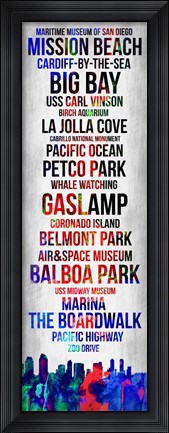 Framed Streets of San Diego 1 Print