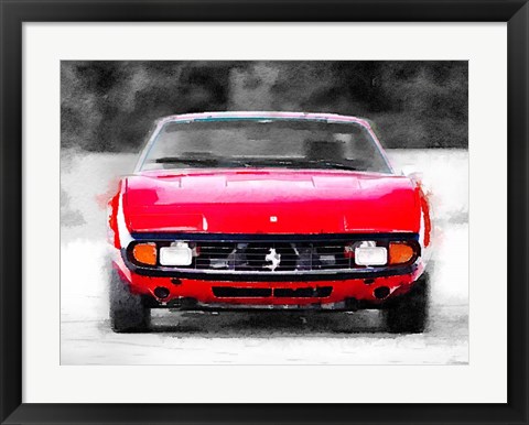 Framed Ferrari 365 GTC4 Front Print