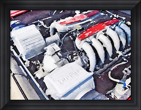Framed Ferrari 512 TR Testarossa Engine Print