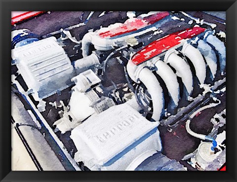 Framed Ferrari 512 TR Testarossa Engine Print