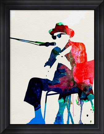 Framed Johnny Lee Hooker Watercolor Print