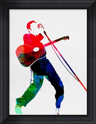 Framed Elvis Watercolor Print
