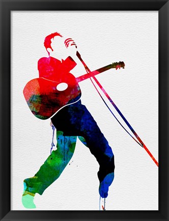 Framed Elvis Watercolor Print