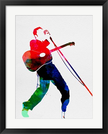 Framed Elvis Watercolor Print