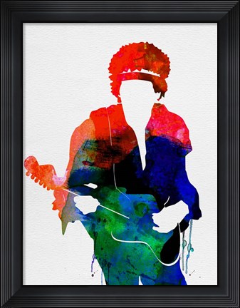 Framed Jimi Watercolor Print