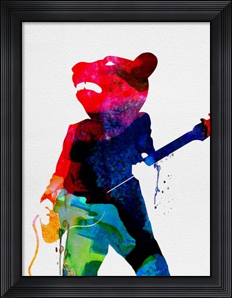 Framed Teddybear Watercolor Print