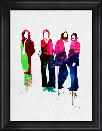 Framed Beatles Watercolor Print