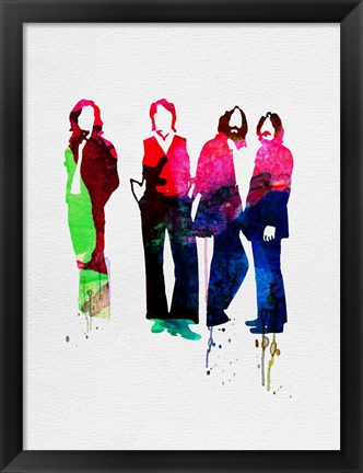 Framed Beatles Watercolor Print