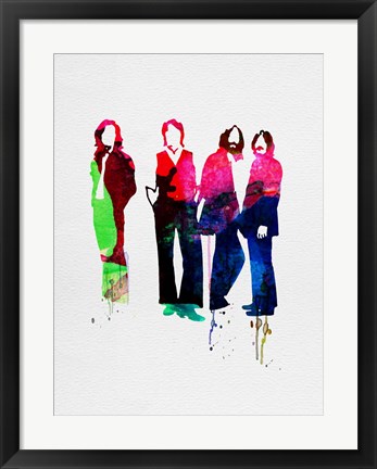 Framed Beatles Watercolor Print