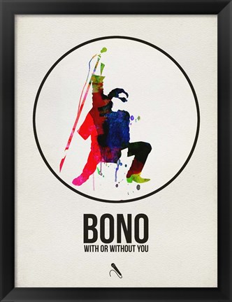 Framed Bono Watercolor Print