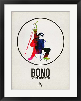 Framed Bono Watercolor Print