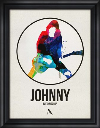 Framed Johnny Watercolor Circle Print