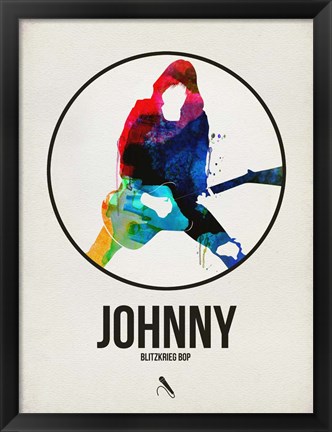 Framed Johnny Watercolor Circle Print