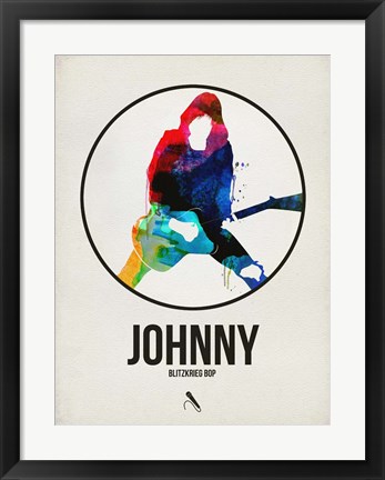 Framed Johnny Watercolor Circle Print