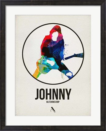 Framed Johnny Watercolor Circle Print