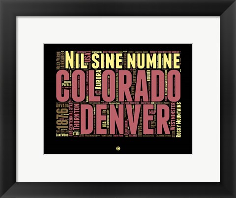 Framed Denver Word Cloud 1 Print