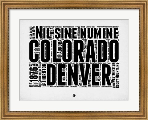 Framed Denver Word Cloud 2 Print