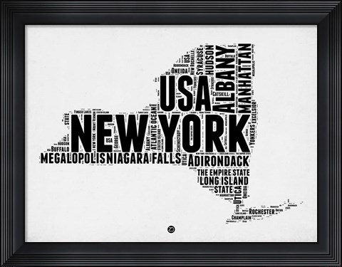 Framed New York Word Cloud 2 Print