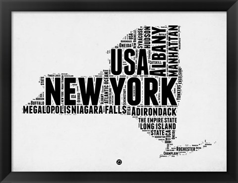 Framed New York Word Cloud 2 Print